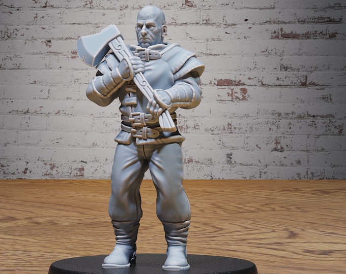 Villager Axeman - 28mm Scale - Epic Miniatures - Festival Village