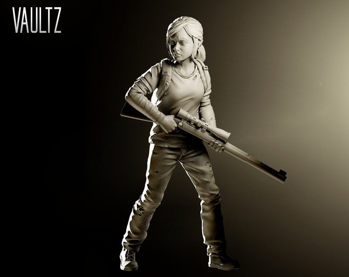 Survivor Ellie with Rifle - 32mm - VaultZ - For games like Zombicide, This Is Not A Test, County Road Z