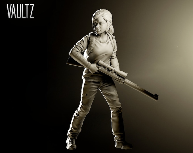 Survivor Ellie with Rifle - 32mm - VaultZ - For games like Zombicide, This Is Not A Test, County Road Z