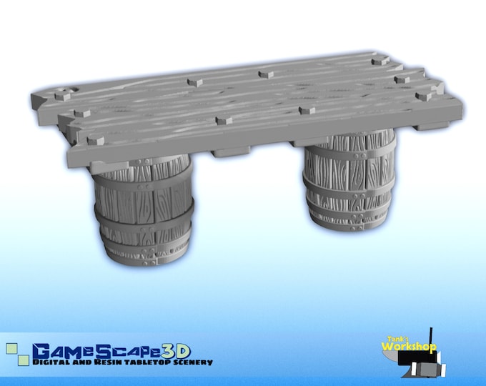 Barrel Table - Gamescape3D - 32mm - Great ship or dock scatter!