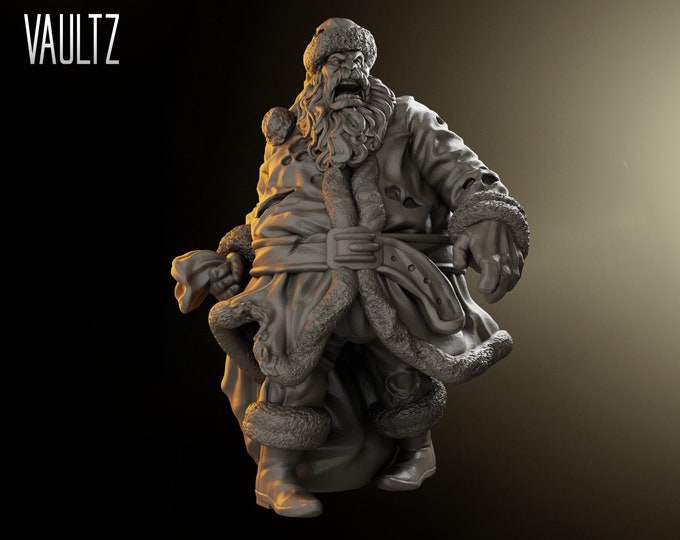 Santa Claus Survivor - 32mm - VaultZ - For games like Zombicide, This Is Not A Test, County Road Z