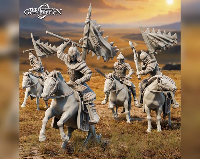 Mounted Warriors of the Golden Khanate  - 28mm - The Printing Goes Ever On - Dungeons and Dragons - Pathfinder