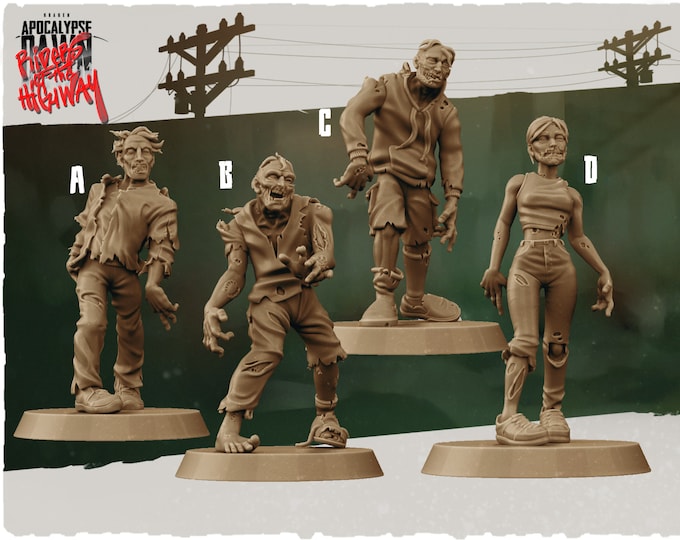 Infected Scum 2 - 32mm Scale - Kraken Studios Riders of the Highway - Great for Fallout Wasteland Warfare, Zombicide and This Is Not A Test!