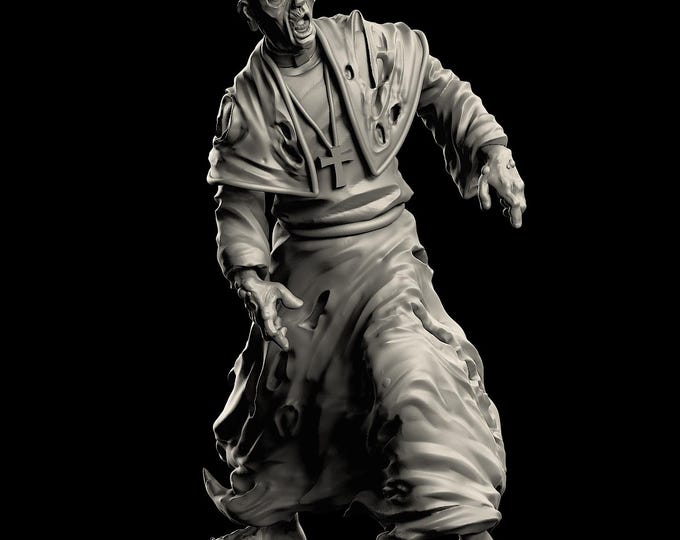 Church Plague Priest Zombie - 32mm - VaultZ - For games like Zombicide, This Is Not A Test, County Road Z