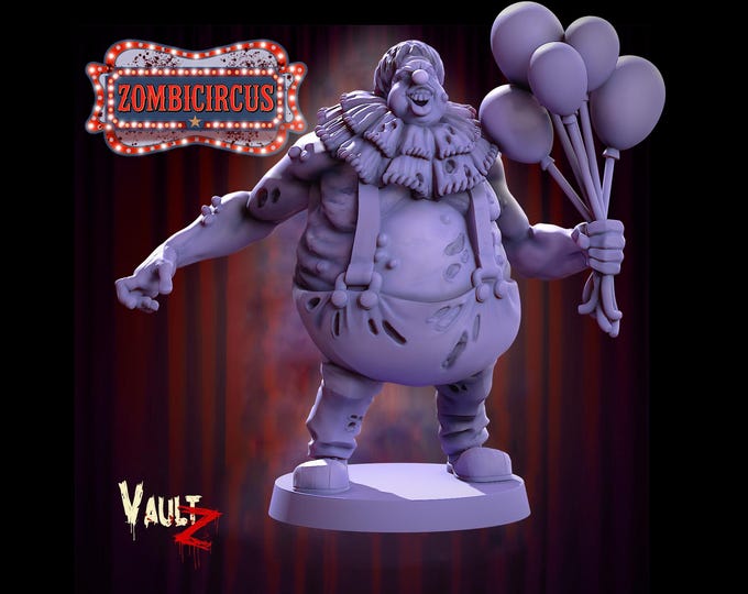 Round Balloon Zombie - 32mm - VaultZ - Zombie Circus - For games like Zombicide, This Is Not A Test, County Road Z
