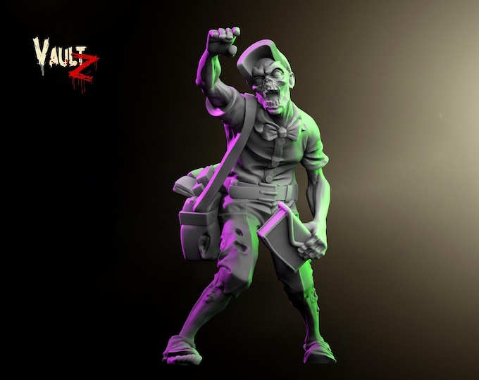 Zombie Postman - 28mm or 32mm - VaultZ - For games like Zombicide, This Is Not A Test, County Road Z