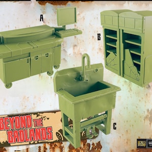 Ruined Hospital Equipment - Post-Apocalyptic - 28mm or 32mm - EC3D Designs - Beyond The Badlands