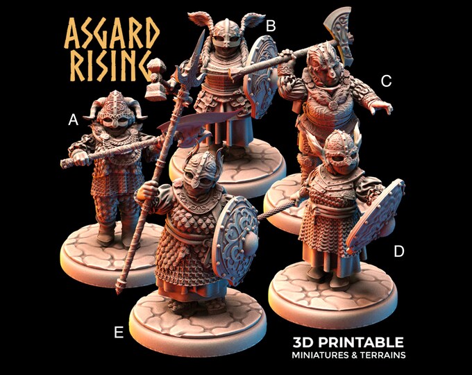 Dwarf Shield Madens - 32mm - Asgard Rising