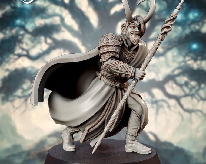 Loki Norse God of Trickery - 28mm - The Printing Goes Ever On - Dungeons and Dragons - Pathfinder - Fantasy - fits 25mm base