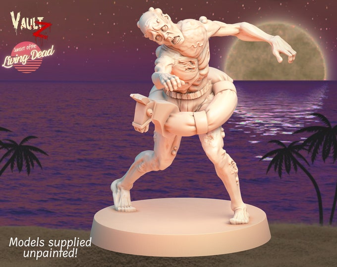 Zombie with Horse Floater - 32mm - VaultZ - For games like Zombicide, This Is Not A Test, County Road Z