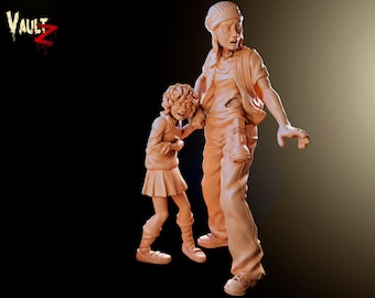 Mujer y niño PNJ - 32 mm - VaultZ - Para juegos como Zombicide, This Is Not A Test, County Road Z