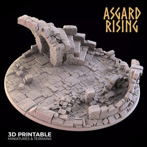 Ruins - 130mm Round Display Base - Asgard Rising