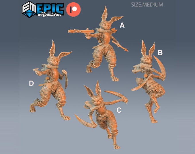 Rabbitfolk (Herengon) Warrior - 28mm Scale - Epic Miniatures - Easter Surprise