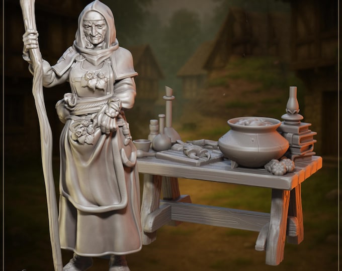 Martha the Herbalist - 28/32/35mm - Great Grimoire - Dungeons and Dragons - Pathfinder - Great Folks - Land Of Craftsmen