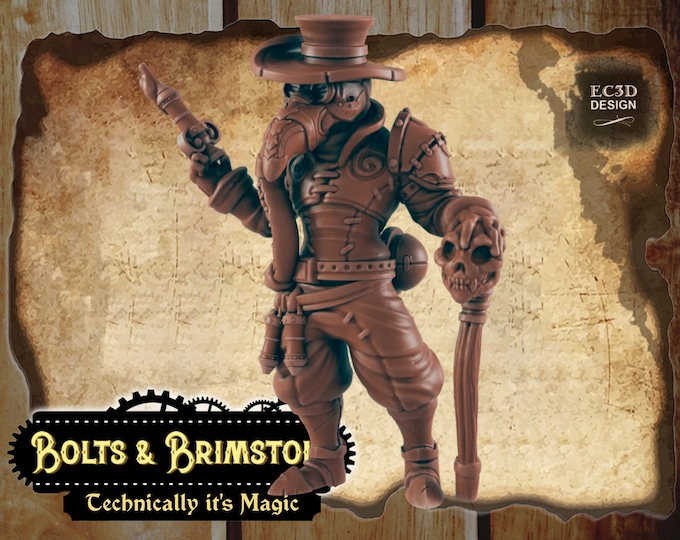 Steampunk Plague Doctor - Includes a base! - True 28/32mm  Scale - EC3D Design - Bolts and Brimstone - Get your steampunk on!