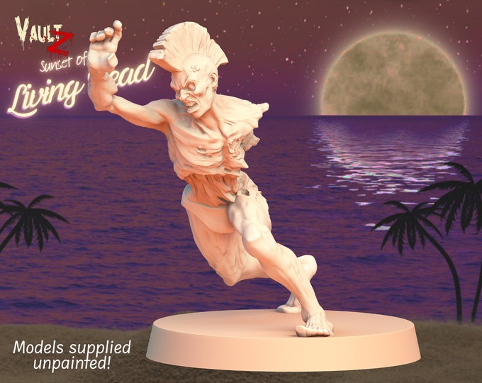 Shark Bitten Runner Zombie - 32mm - VaultZ - For games like Zombicide, This Is Not A Test, County Road Z