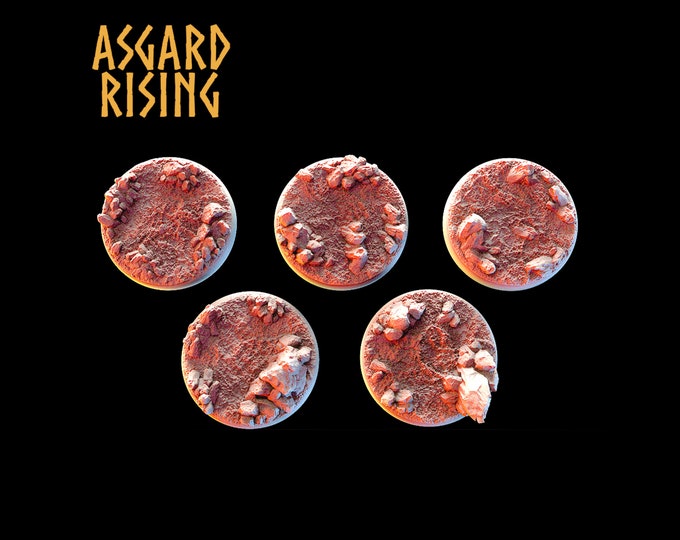 Mountain Ground Bases Set of 8 - 25mm Diameter - Asgard Rising