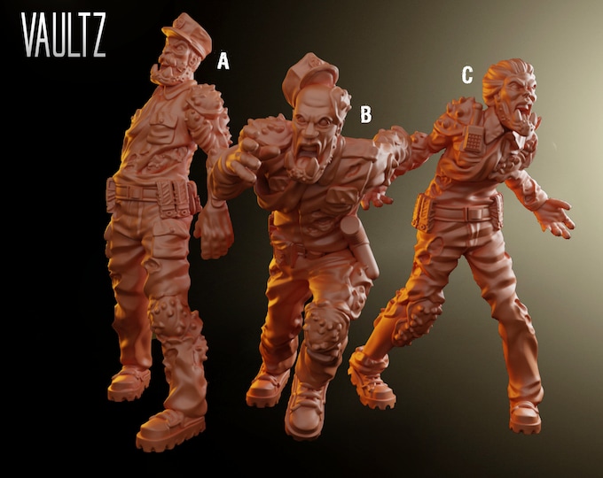 Angry Cop Zombies - 32mm - VaultZ - For games like Zombicide, This Is Not A Test, County Road Z