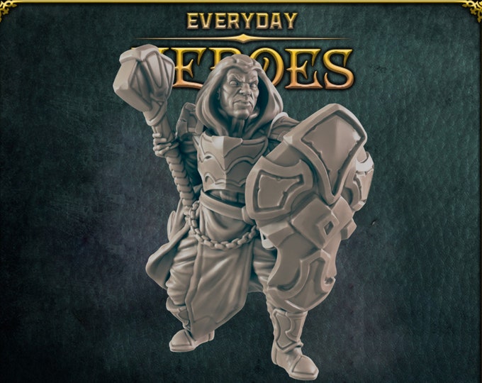 Cleric Human Male - 28/32mm - Everyday Heroes - Great for beginning painters or kids!