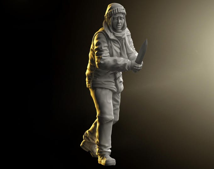 Mia Female Survivor with Knife- 32mm - VaultZ - For games like Zombicide, This Is Not A Test, County Road Z