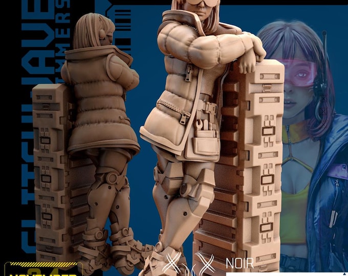 Noir (2 poses available) - 28/32mm - Unit9 - Metal Slammers -  Cyberpunk/science Fiction/Futuristic/Cybernetics miniatures