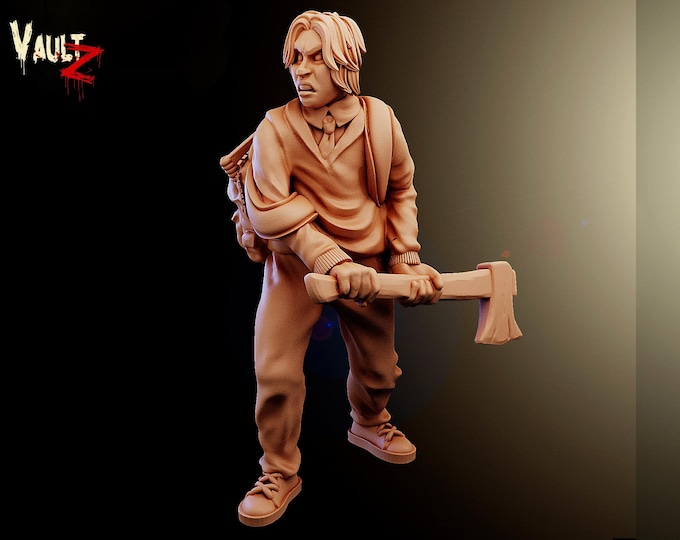 Daniel Survivor with Axe - 32mm - VaultZ - For games like Zombicide, This Is Not A Test, County Road Z