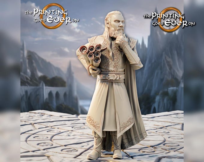 Cerwyn High Elf Scholar or Shipbuilder - 28mm - The Printing Goes Ever On - Dungeons and Dragons - Pathfinder - Fantasy