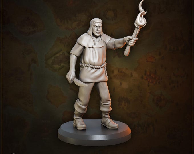 Villager Theobald night watchman - 28/32/35mm - Great Grimoire - Dungeons and Dragons - Pathfinder - Great Folks