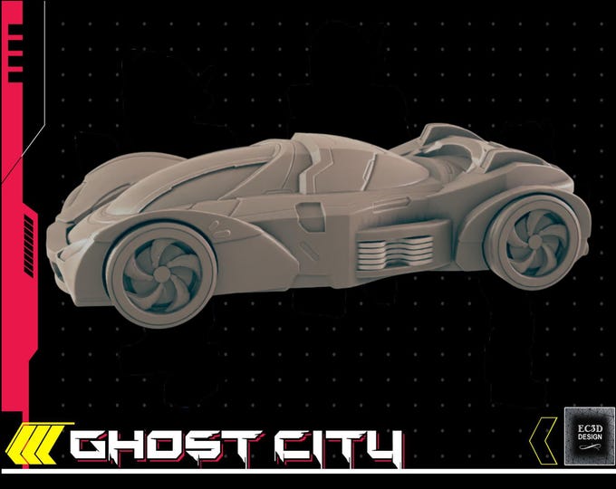 Futuristic Dart Car - Cyberpunk/Sci-Fi  - 28mm or 32mm - Ghost City