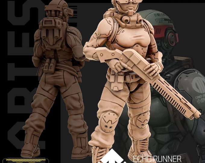 Echo Runner (2 poses available) - 28/32mm - Unit9 - Cyberpunk/science Fiction/Futuristic/Cybernetics miniatures