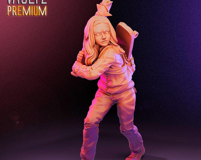 Teen Skater Girl Survivor - 32mm - VaultZ - For games like Zombicide, This Is Not A Test, County Road Z