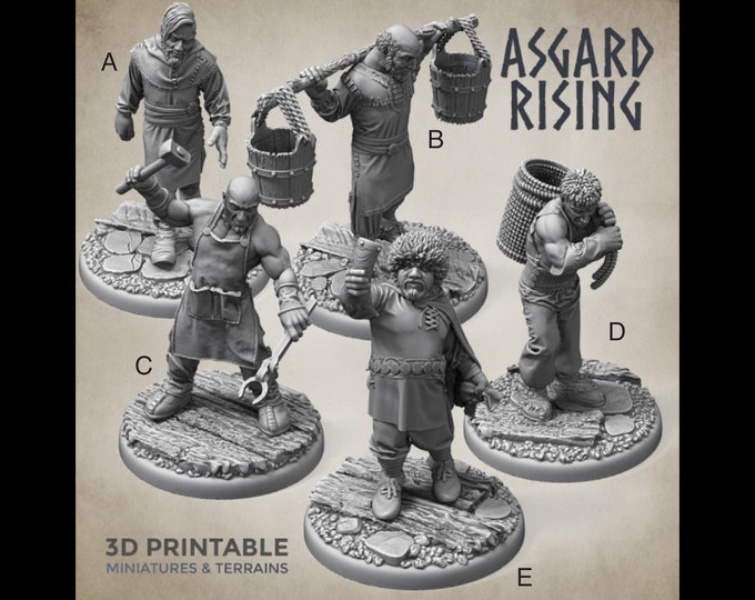Male Villagers - 32mm- Asgard Rising