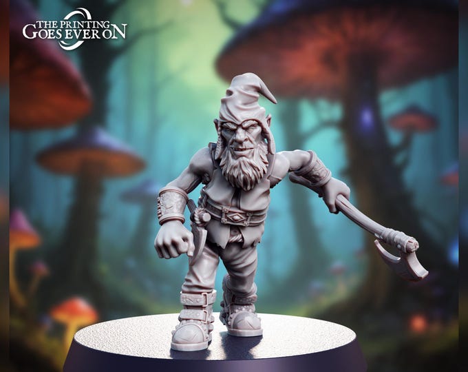Bloodcap With Axe - 28mm - The Printing Goes Ever On - Lullaby of Stones - Dungeons and Dragons - Pathfinder - Fantasy