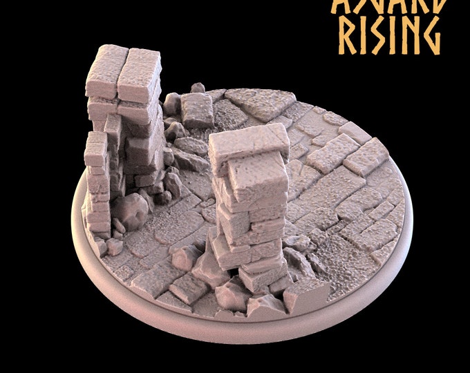 Ruins - 60mm Round Display Base - Asgard Rising