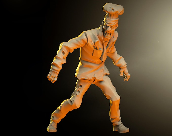 Chef Zombie - 32mm - VaultZ - For games like Zombicide, This Is Not A Test, County Road Z