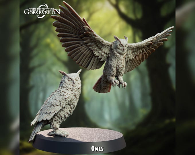 Owl Druid Companion/Familiar - 28mm - The Printing Goes Ever On - Dungeons and Dragons - Pathfinder - Fantasy - Tales Of The Jade Empire
