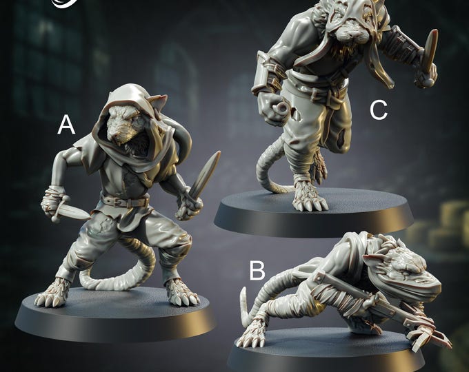 Rat Folk Gang - 28mm/32mm - The Printing Goes Ever On - Say Cheese! - Dungeons and Dragons