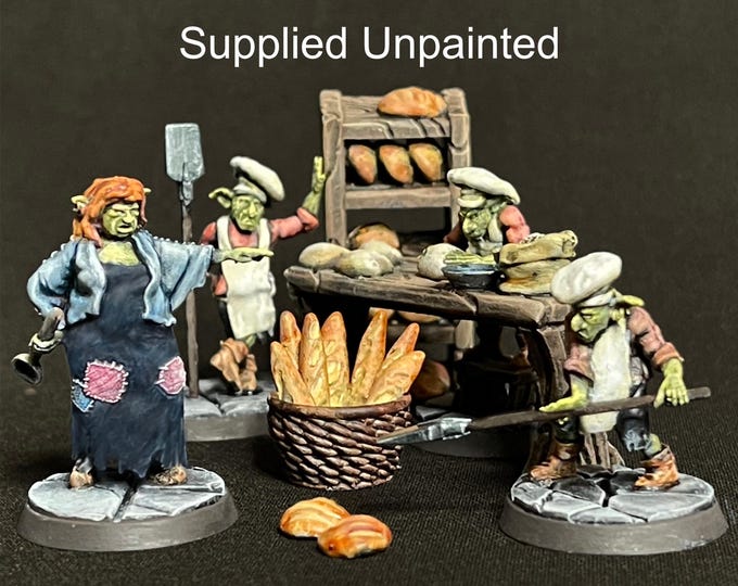 Goblin Bakery with Bases- True 28/32mm  Scale - Antigone Miniatures - Misty Hollow