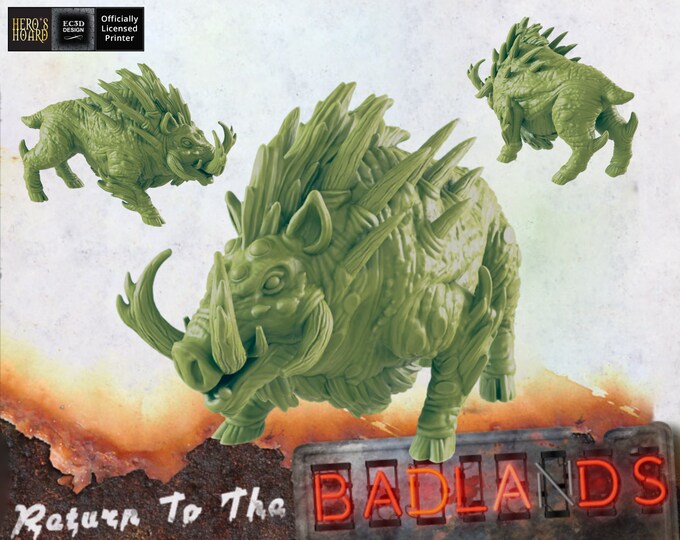 Mutant Boar - 28 or 32mm - Post-Apocalyptic - Return To The Badlands - EC3D Designs - Great for Games like Fallout Wasteland Warfare!