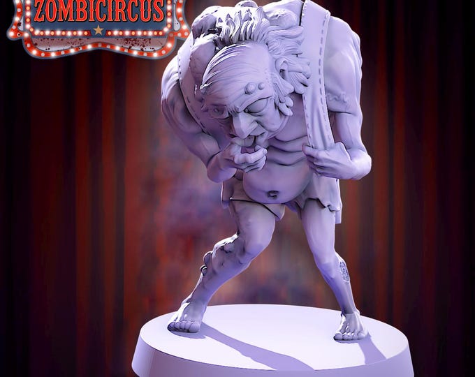 Hunchback Zombie - 32mm - VaultZ - Zombie Circus - For games like Zombicide, This Is Not A Test, County Road Z