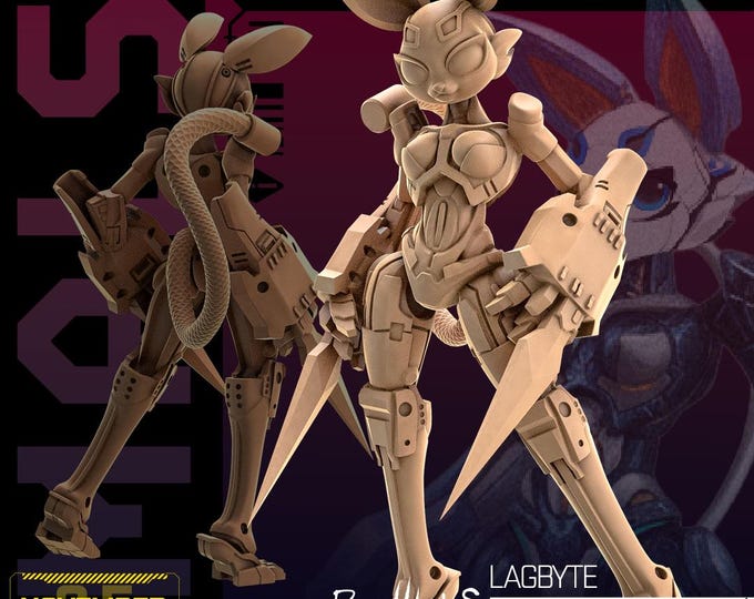 Lagbyte (2 poses available) - 28/32mm - Unit9 - Cyberpunk/science Fiction/Futuristic/Cybernetics miniatures
