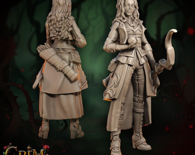 Sylvaine Albaire Female Ranger with Bow - 28/32/35mm - Great Grimoire - Dungeons and Dragons - Pathfinder - Grimoire Tales