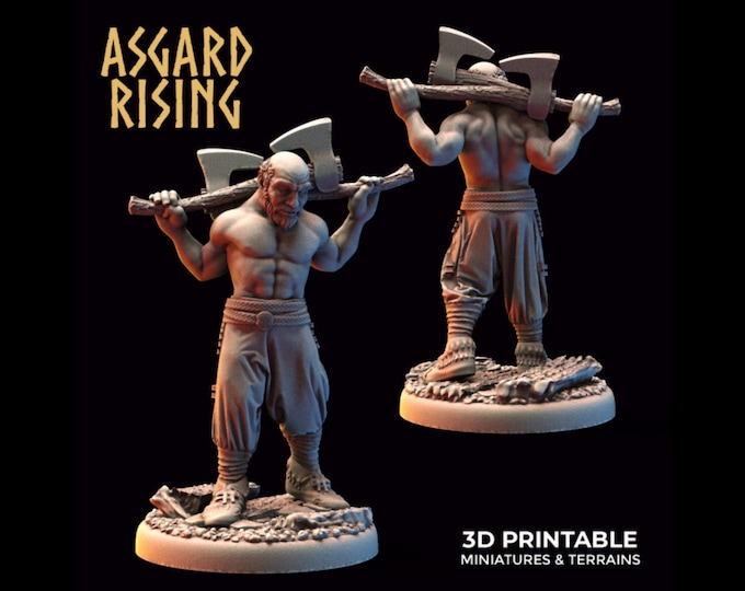 Blacksmith with Two Axes - Asgard Rising - 32mm Scale