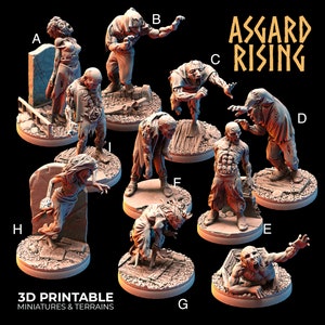 Zombies - Norse Theme - 32mm - Asgard Rising - Perfect Halloween addition to any tabletop!