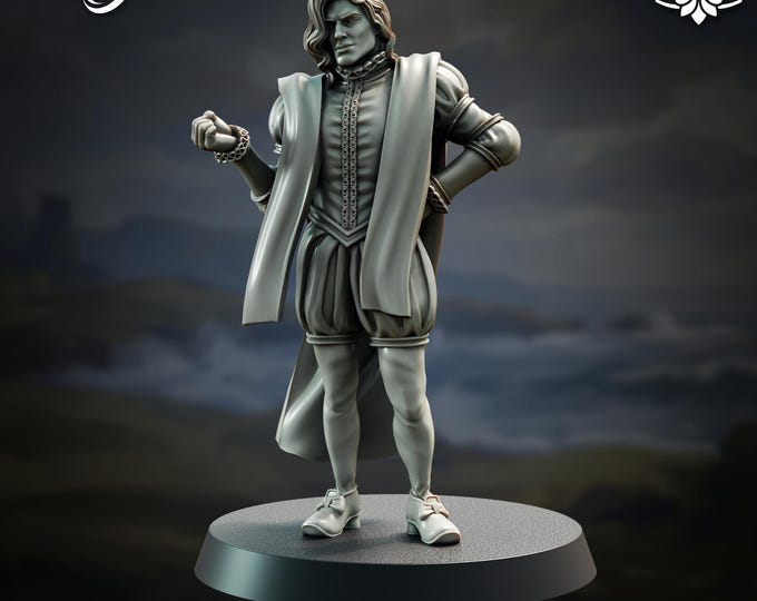 Charming Prince Sir Henry Bellaflore - 32/28mm - The Printing Goes Ever On - Dungeons and Dragons - Pathfinder