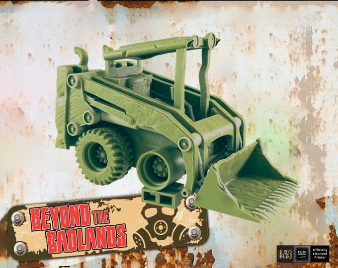 Wrecked Skid Steer - 28mm or 32mm - Post-Apocalyptic - Return To The Badlands - EC3D Designs - Great for Fallout Wasteland Warfare!