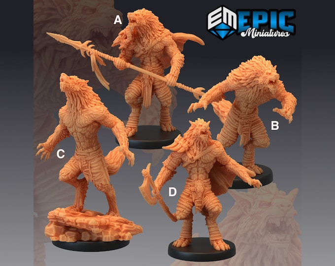 Werewolf Warrior - Epic Miniatures - 28mm Scale - Slightly larger than a person at this scale. See description for details.