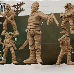 Street Gang - 32mm Scale - Kraken - Apocalypse Dawn - Great for Fallout Wasland Warfare, Fallout RPG, Zombicide and This Is Not A Test!