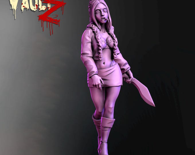Nightclub Female Survivor - 32mm - VaultZ - For games like Zombicide, This Is Not A Test, County Road Z