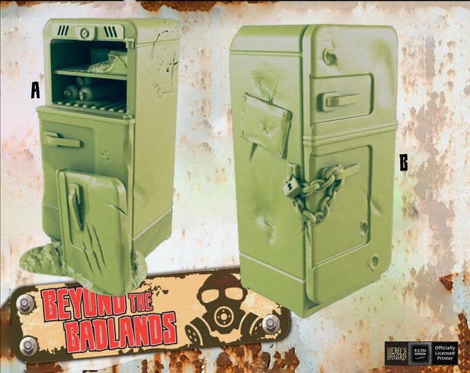 Fridge - Post-Apocalyptic - 28 or 32mm - EC3D Designs - Beyond The Badlands - More in second image!